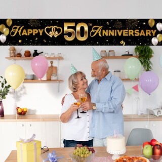 Foto 3 | Foto 3 | Banderín Para Aniversario De Vicycaty 50 Bodas Dorado 3 X 0 5 M - Venta Internacional.