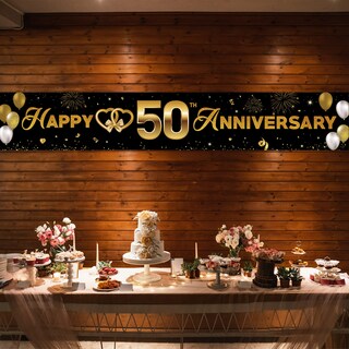 Foto 5 | Foto 5 | Banderín Para Aniversario De Vicycaty 50 Bodas Dorado 3 X 0 5 M - Venta Internacional.
