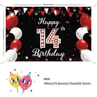 Foto 2 | Foto 2 | Telón De Fondo Para Pancarta De Cumpleaños Joyky Feliz Cumpleaños Número 14 - Venta Internacional.