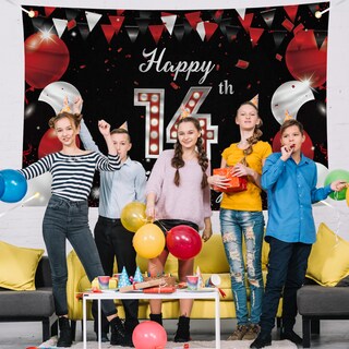 Foto 4 | Foto 4 | Telón De Fondo Para Pancarta De Cumpleaños Joyky Feliz Cumpleaños Número 14 - Venta Internacional.