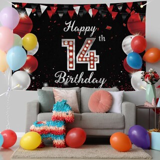 Foto 5 | Foto 5 | Telón De Fondo Para Pancarta De Cumpleaños Joyky Feliz Cumpleaños Número 14 - Venta Internacional.