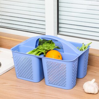 Foto 3 | Foto 3 | Cesta De Ducha Portátil Uujoly Con Asa Color Azul Oscuro - Venta Internacional.