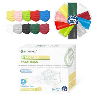 Foto 1 | Foto 1 | Mascarillas Desechables Eg Ecoguard De 4 Capas Paquete De 100 Unidades Fabricadas En Ee. Uu. - Venta Internacional.