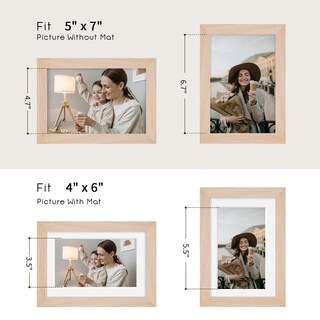 Foto 4 | Foto 4 | Marco De Fotos Puthiac De Madera De Roble 5 X 7 Pulgadas Para Arte Fotográfico De Pared Color Beige - Venta Internacional.