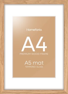 Foto 1 | Foto 1 | Marco De Fotos Homeforia A4 De Madera De Roble Natural Con Vidrio Templado - Venta Internacional.