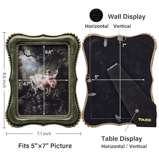 Foto 5 | Foto 5 | Marco De Fotos Yulink Vintage De 5 X 7 Pulgadas  Adornado En Verde Envejecido - Venta Internacional.