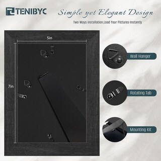 Foto 3 | Foto 3 | Marco De Fotos Tenibyc De Madera Negra  5 X 7 Cm (13 X 18 Cm)  Paquete De 4 - Venta Internacional.