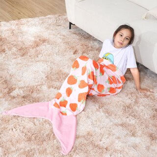 Foto 4 | Foto 4 | Manta Con Forma De Cola De Sirena Paljaca Para Niños Color Fresa - Venta Internacional.
