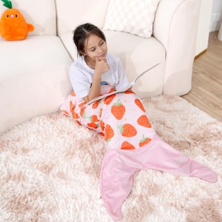 Foto 5 | Foto 5 | Manta Con Forma De Cola De Sirena Paljaca Para Niños Color Fresa - Venta Internacional.