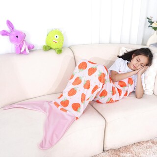 Foto 6 | Foto 6 | Manta Con Forma De Cola De Sirena Paljaca Para Niños Color Fresa - Venta Internacional.