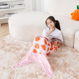 Foto 7 | Foto 7 | Manta Con Forma De Cola De Sirena Paljaca Para Niños Color Fresa - Venta Internacional.