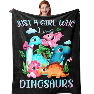 Foto 1 | Foto 1 | Manta Amonee-yl Dinosaur Just A Girl Who Love 40x50 Cm - Venta Internacional.