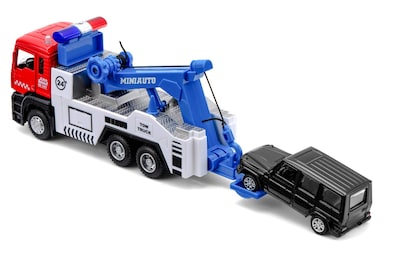 Foto 6 | Foto 6 | Toy Tow Truck Haomsj Pull Back Con Luces Y Sonido Para Niños - Venta Internacional.