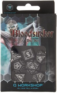 Foto 1 | Foto 1 | Set De Dados Q Workshop Bloodsucker Negro Y Plateado Poliédrico - Venta Internacional.