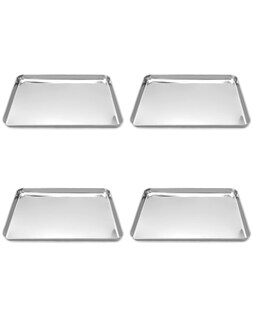 Foto 1 | Foto 1 | Bandeja Quirúrgica Qwork De Acero Inoxidable 40 X 30 X 2 5 Cm Paquete De 4 - Venta Internacional.