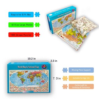 Foto 5 | Foto 5 | Rompecabezas Payohto Con Mapa Del Mundo Político 1000 Piezas - Venta Internacional.