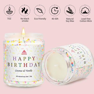 Foto 2 | Foto 2 | Set De Velas Yinuo Light Happy Birthday 200 Ml De Soja Natural - Venta Internacional.