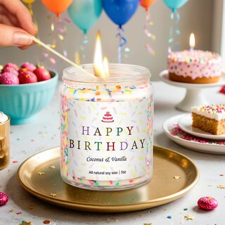 Foto 3 | Foto 3 | Set De Velas Yinuo Light Happy Birthday 200 Ml De Soja Natural - Venta Internacional.