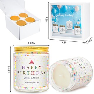 Foto 6 | Foto 6 | Set De Velas Yinuo Light Happy Birthday 200 Ml De Soja Natural - Venta Internacional.