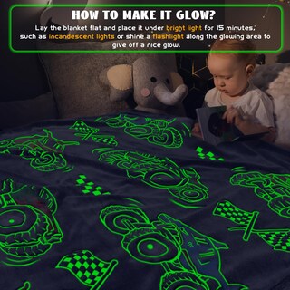 Foto 2 | Foto 2 | Manta Ordm Que Brilla En La Oscuridad Para Niños Camioneta 150 X 200 Cm - Venta Internacional.