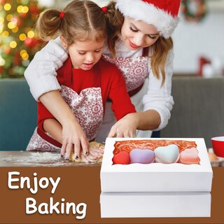 Foto 6 | Foto 6 | Cajas Para Galletas Johopack 50 Unidades Panadería Con Ventana 20 X 12 X 5 Cm Color Blanco - Venta Internacional.