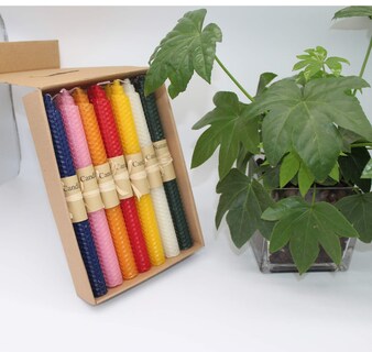 Foto 7 | Foto 7 | Set De 14 Velas Cónicas Hechas A Mano De Cera De Abejas Xiangzhu De 23 Cm - Venta Internacional.