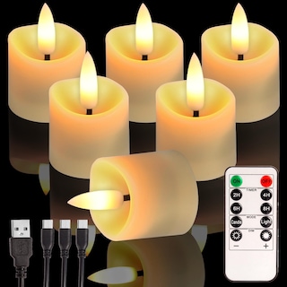 Foto 1 | Foto 1 | Velas De Té Recargables Sin Llama Paquete De 6 Con Temporizador - Venta Internacional.