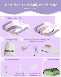Foto 2 | Foto 2 | Kit De Baño Eléctrico Plegable Detsuk Para Aliviar Las Hemorroides - Venta Internacional.