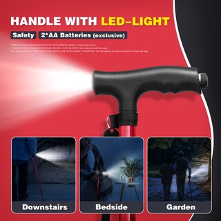 Foto 2 | Foto 2 | Bastón Bigalex Plegable Con Luz Led Ajustable Rojo - Venta Internacional.