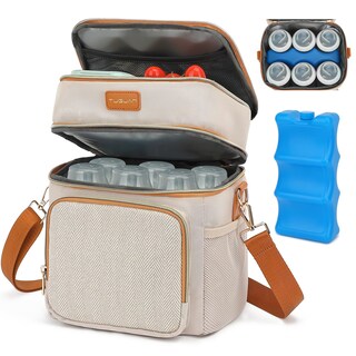 Foto 1 | Foto 1 | Bolsa Refrigeradora Para Leche Materna Tuguan De Doble Capa Color Beige 6 Botellas - Venta Internacional.