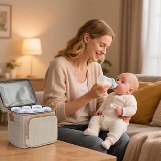 Foto 2 | Foto 2 | Bolsa Refrigeradora Para Leche Materna Tuguan De Doble Capa Color Beige 6 Botellas - Venta Internacional.