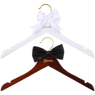 Foto 1 | Foto 1 | Set De Perchas Para Vestidos De Novia Beeveer Bride And Groom Wood - Venta Internacional.