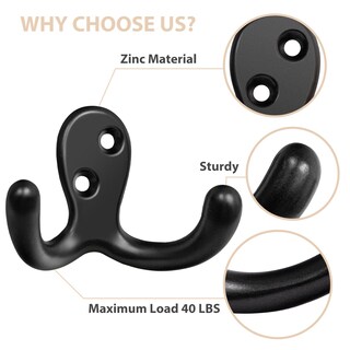 Foto 4 | Foto 4 | Coat Hooks Homanu Paquete De 34 Unidades Resistentes De Doble Punta Montados En La Pared - Venta Internacional.
