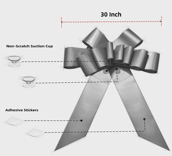 Foto 3 | Foto 3 | Lazo Gigante De Regalo Rozozo Para Coche 76 Cm Vinilo Dorado Impermeable - Venta Internacional.