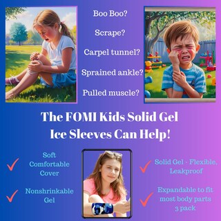 Foto 3 | Foto 3 | Paquetes De Hielo Boo Boos De Gel Sólido Y Caliente Fomi Kids Paquete De 3 - Venta Internacional.