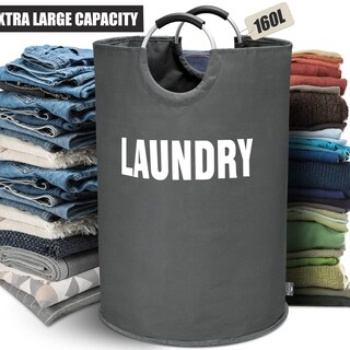 Foto 6 | Foto 6 | Cesto De Ropa Sucia Dokehom 160l Xxl  Plegable  Gris Oscuro - Venta Internacional.