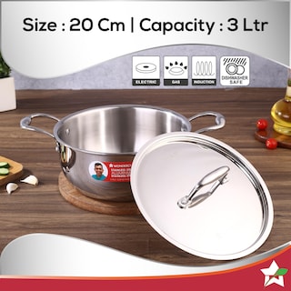 Foto 7 | Foto 7 | Cacerola Wonderchef Nigella De 3 Capas De Acero Inoxidable 3 Litros Con Tapa - Venta Internacional.