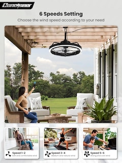 Foto 3 | Foto 3 | Ventilador De Techo Con Luz Concisa Para Exteriores 20 Cm Resistente Al Agua - Venta Internacional.