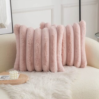 Foto 1 | Foto 1 | Fundas De Cojín Neelvin De Piel Sintética Rosa Acogedoras Y Suaves 45 X 45 Cm - Venta Internacional.