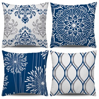 Foto 1 | Foto 1 | Juego De 4 Fundas De Almohada Coliuso Color Azul 45 X 45 Cm Poliéster - Venta Internacional.