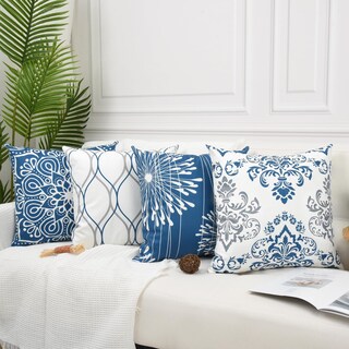 Foto 2 | Foto 2 | Juego De 4 Fundas De Almohada Coliuso Color Azul 45 X 45 Cm Poliéster - Venta Internacional.