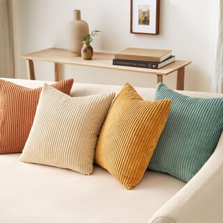 Foto 4 | Foto 4 | Juego De 4 Fundas De Almohada Topfinel De Terciopelo Suave De 55 X 55 Cm Color Naranja/verde Azulado - Venta Internacional.
