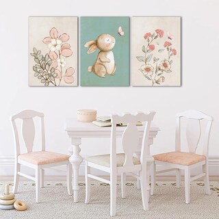 Foto 3 | Foto 3 | Set De Decoración De Pared Para Habitación Infantil Enmarcado Dytila Pink Flower Botanical - Venta Internacional.