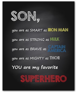 Foto 1 | Foto 1 | Decoración Mural American Luxury Gifts Motivational Marvel Son  20 X 25 Cm - Venta Internacional.