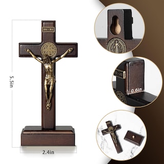 Foto 3 | Foto 3 | Cruz De Pie De Madera Kuxbet  Crucifijo De Jesucristo  13 Cm - Venta Internacional.