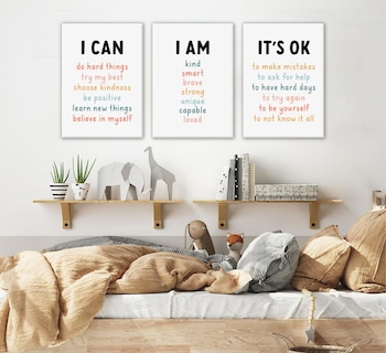 Foto 4 | Foto 4 | Afirmaciones De Pared Para Decoración De Guardería Infantil 3 Piezas Ppj - Venta Internacional.