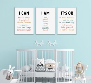 Foto 7 | Foto 7 | Afirmaciones De Pared Para Decoración De Guardería Infantil 3 Piezas Ppj - Venta Internacional.