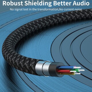 Foto 5 | Foto 5 | Cable Aux Qianlink Paquete De 2 M Nailon Trenzado 3 5 Mm Trs Gris - Venta Internacional.
