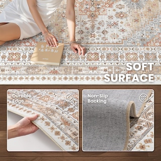 Foto 6 | Foto 6 | Alfombra Runner Zesthome Lavable 76 X 244 Cm Naranja Resistente A Las Manchas - Venta Internacional.