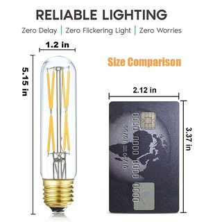 Foto 3 | Foto 3 | Bombilla Led Lvye T10 8 W 3000 K Color Blanco Suave Regulable Paquete De 6 - Venta Internacional.